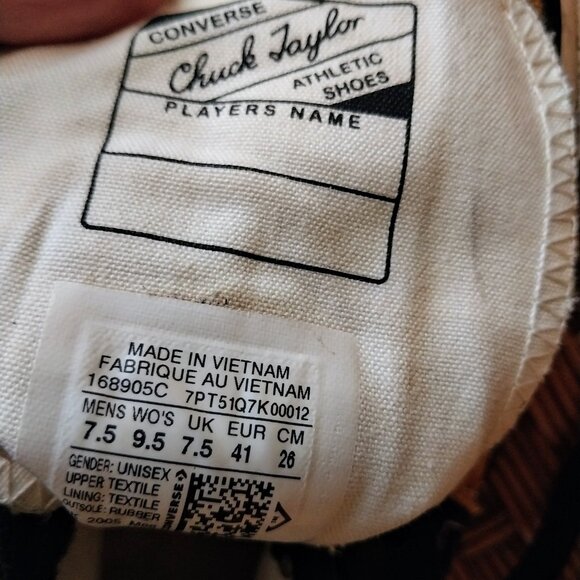 CONVERSE CHUCK TAYLOR CAMO PATCHWORK HIGH TOP M-7.5, W-9 - Picture 11 of 12